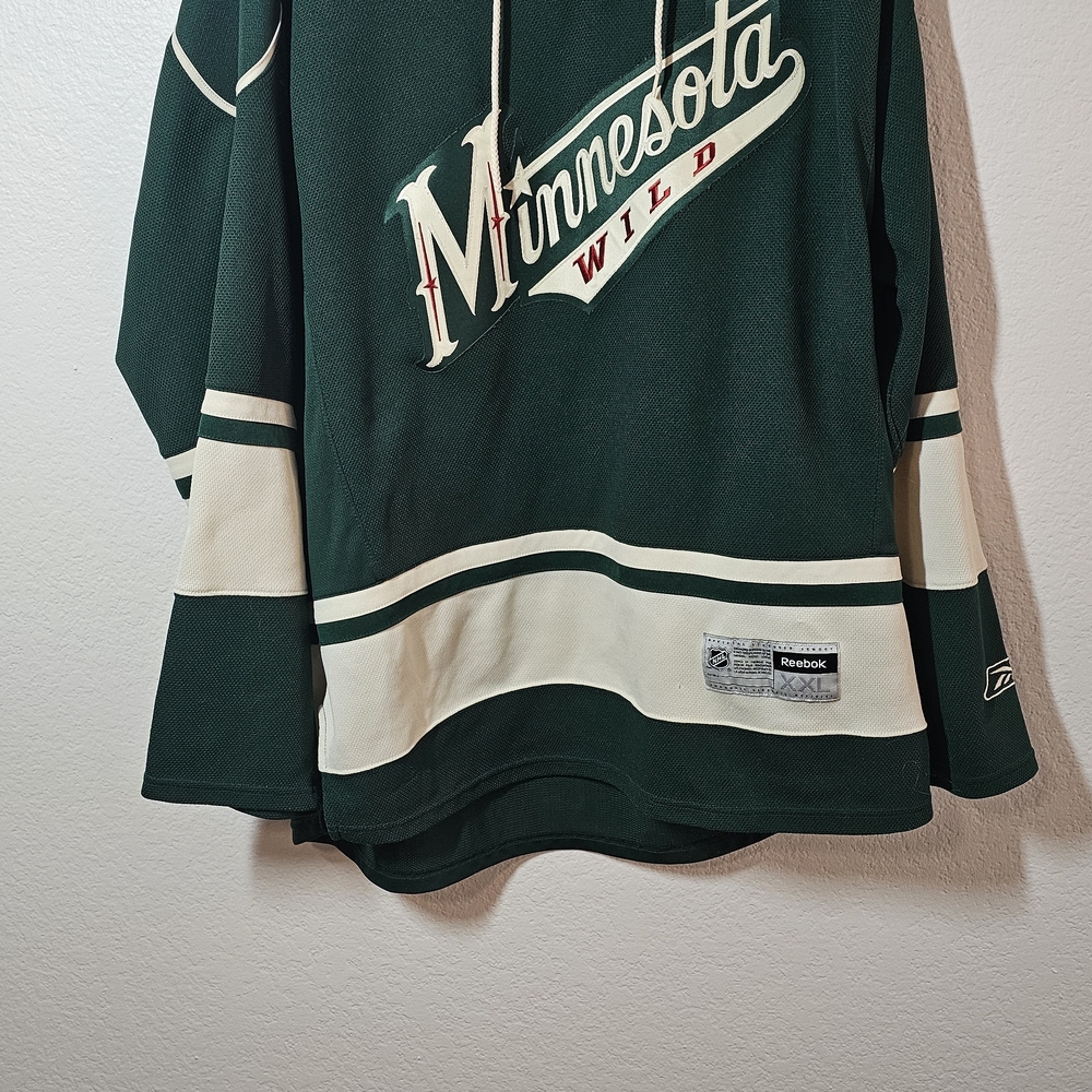 Reebok Minnesota Wild Dark Green and Cream Hockey Jersey